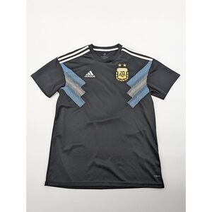 Argentina Soccer Jersey Mens Medium Black World Cup Away AFA Futbol